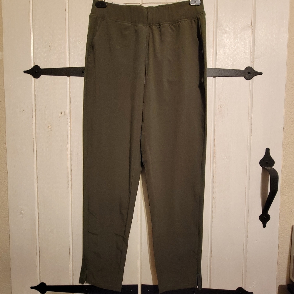 Members Mark Womens Pants Olive Green Pull On Straight Leg Size Small